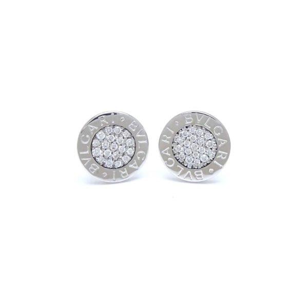 White Gold Diamond Stud Earrings - Image 3