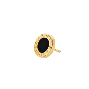 Yellow Gold Single Stud Earring With Onyx Insert