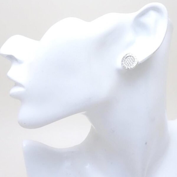 White Gold Diamond Stud Earrings - Image 2