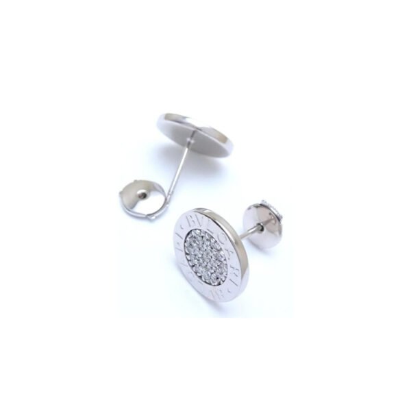 White Gold Diamond Stud Earrings - Image 4
