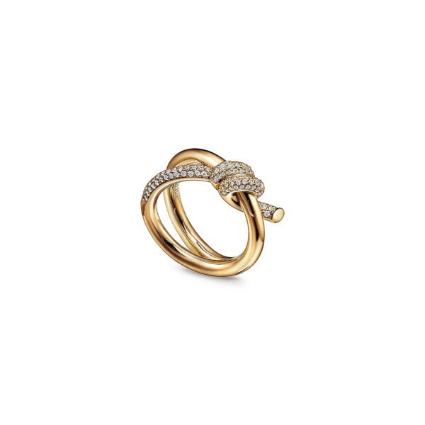 Double Row Ring In Yellow Gold With Stone - Image 5