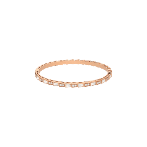 Serpenti Viper Single Loop Bracelet With Pavé Gemstones And White Mother-Of-Pearl