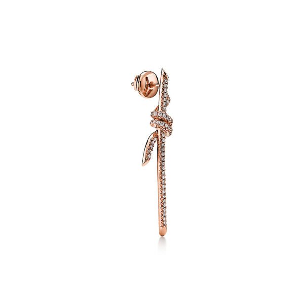Drop Earrings In Rose Gold With Diamonds - Image 3
