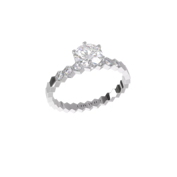 Bee De Solitaire In White Gold, Set With Brilliant-Cut Stone. - Image 4
