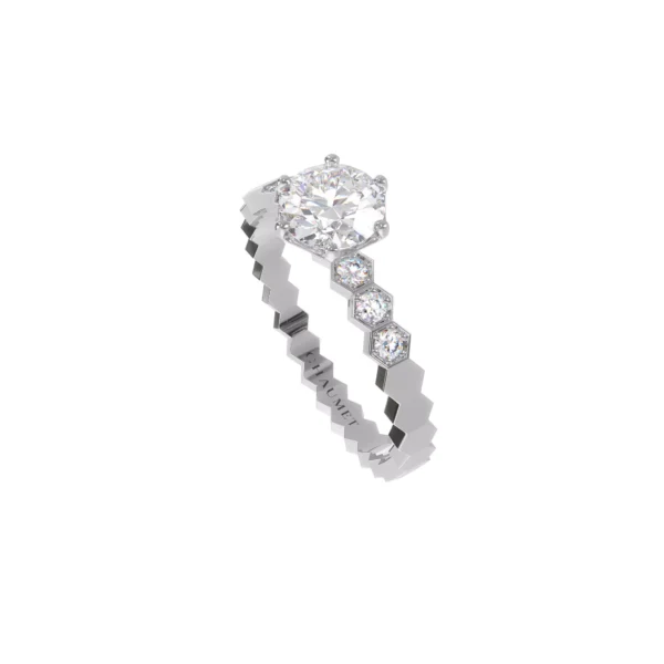 Bee De Solitaire In White Gold, Set With Brilliant-Cut Stone. - Image 5