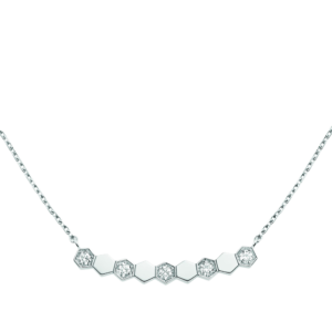Bee de pendant in set with semi-pavé, brilliant-cut stone