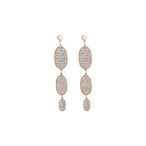 Earrings in rose gold set with stone and Guardian clasp